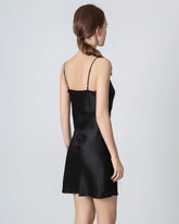 Robe Mini Cami en Soie Noire